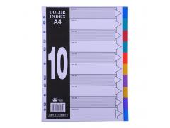 富得快（Fudek）FD-1000 彩色10格塑料分类卡 10张/包