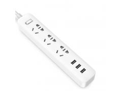 小米（MI） 插排插线板 多功能接线板3/5孔插座拖线板米家6位排插企业办公定制LOGO USB版标配-白色