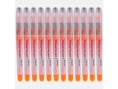 得力(deli)橙色直液式标记荧光笔 水性记号笔 12支/盒S618